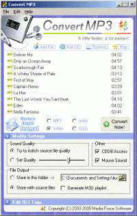 Convert MP3 2.5.1 screenshot. Click to enlarge!