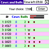 Cows and Bulls for PALM 3.3 screenshot. Click to enlarge!