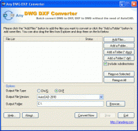 DWG to DXF Converter 2007 2010 screenshot. Click to enlarge!