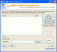 DWG to PDF Converter Pro 2007.5 2010.5 screenshot. Click to enlarge!