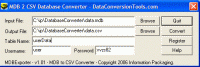 DataConversionTools.com MDB Exporter 1.01 screenshot. Click to enlarge!