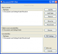 Document2PDF Pilot 2.22 screenshot. Click to enlarge!