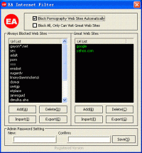 EA Internet Filter V2.9 screenshot. Click to enlarge!