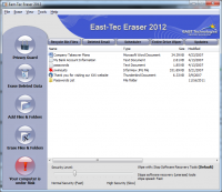 east-tec Eraser 12.9.5.8726 screenshot. Click to enlarge!