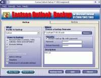 Eastsea Outlook Backup 2.60 screenshot. Click to enlarge!