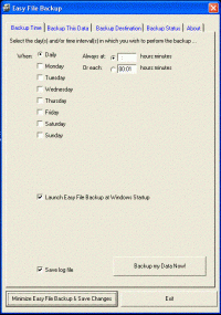 Easy File Backup 1.0.2 screenshot. Click to enlarge!