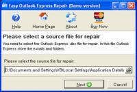 Easy Outlook Express Repair 1.7.27.0 screenshot. Click to enlarge!