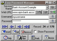 Easy Password Manager 2.0 screenshot. Click to enlarge!