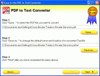 Easy-to-Use PDF to Text Converter 2011 screenshot. Click to enlarge!