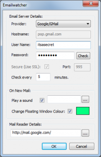 Emailwatcher 1.1r2 screenshot. Click to enlarge!