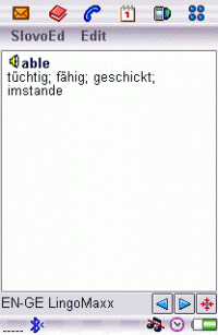 English-German Gold Dictionary for UIQ 2.0 screenshot. Click to enlarge!