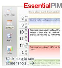 EssentialPIM Pro Desktop Edition 1.8 screenshot. Click to enlarge!