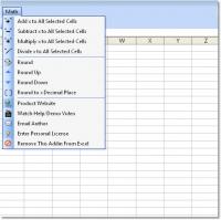 Excel Add, Subtract, Multiply, Divide or Round All Cells Software 7.0 screenshot. Click to enlarge!