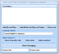 Excel Convert Files From English To Japanese and Japanese To English Software 7.0 screenshot. Click to enlarge!