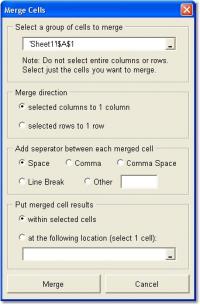 Excel Join (Merge, Combine) Multiple Cells Into One Software 7.0 screenshot. Click to enlarge!