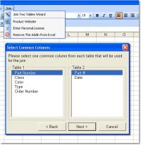 Excel Join (Merge, Match) Two Tables Software 7.0 screenshot. Click to enlarge!