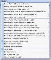 Excel Remove (Delete, Replace) Text, Spaces & Characters From Cells Software 7.0 screenshot. Click to enlarge!