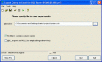 Export Query to Excel for SQL Server 1.06.42 screenshot. Click to enlarge!