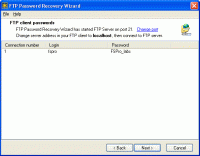 FTP Password Recovery Wizard 1.1 screenshot. Click to enlarge!