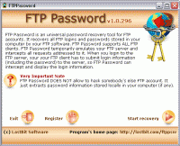 FTP Password 1.5.304 screenshot. Click to enlarge!