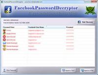 Facebook Password Decryptor 9.0 screenshot. Click to enlarge!