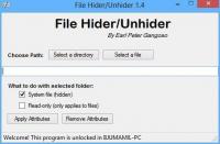 File Hider/Unhider Plus 1.7.0.0 screenshot. Click to enlarge!