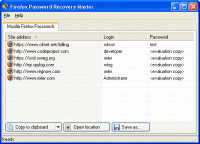 Firefox Password Recovery Master 1.1 screenshot. Click to enlarge!