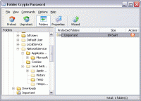 Folder Crypto Password 2.0.1 screenshot. Click to enlarge!