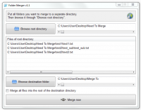 Folder Merger 1.5 screenshot. Click to enlarge!