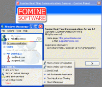 Fomine Real-Time Communications Server 1.5 screenshot. Click to enlarge!