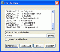 FontRenamer 1.0 screenshot. Click to enlarge!