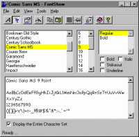 FontShow 2000 3.6 screenshot. Click to enlarge!
