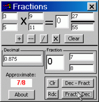 Fractions n Decimals CE 5.3 screenshot. Click to enlarge!