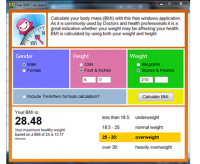 Free BMI Calculator 1.0 screenshot. Click to enlarge!