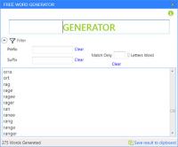 Free Word Generator 1.0 screenshot. Click to enlarge!