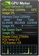 GPU Meter 2.4 screenshot. Click to enlarge!