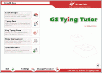 GS Typing Tutor 2.99 screenshot. Click to enlarge!