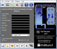 Gasketed Plate Heat Exchanger Design 3.0.0 screenshot. Click to enlarge!