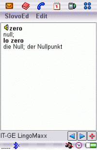 German-Italian Dictionary for UIQ 2.0 screenshot. Click to enlarge!