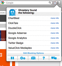 Ghostery for Firefox 7.1.3.1 screenshot. Click to enlarge!