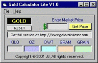 Gold Calculator Lite 3.21 screenshot. Click to enlarge!