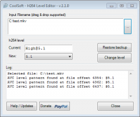 H264 Level Editor 1.5.3 screenshot. Click to enlarge!