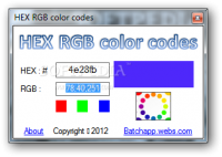 HEX RGB color codes 3.0 screenshot. Click to enlarge!