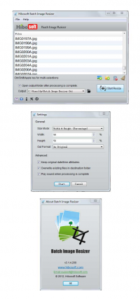 Hibosoft Batch Image Resizer 3.2 screenshot. Click to enlarge!