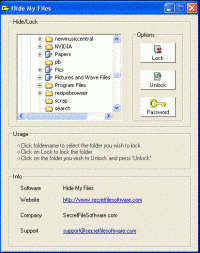 Hide My Files 1.0.44 screenshot. Click to enlarge!
