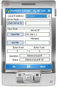 HsTftpCE - TFTP Client Server for Pocket PC 1.0 screenshot. Click to enlarge!