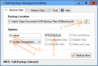 IDM Backup Manager 1.0.0 screenshot. Click to enlarge!