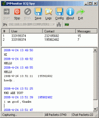 IMMonitor ICQ Spy 2.2.8 screenshot. Click to enlarge!