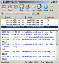 IMMonitor MSN Spy 2.2.8 screenshot. Click to enlarge!
