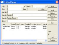 IP Wedding Planner 1.01 screenshot. Click to enlarge!